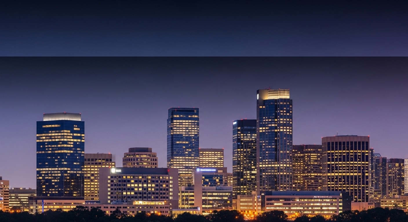 Business professionals meeting and greeting in a calm, welcoming office lobby.