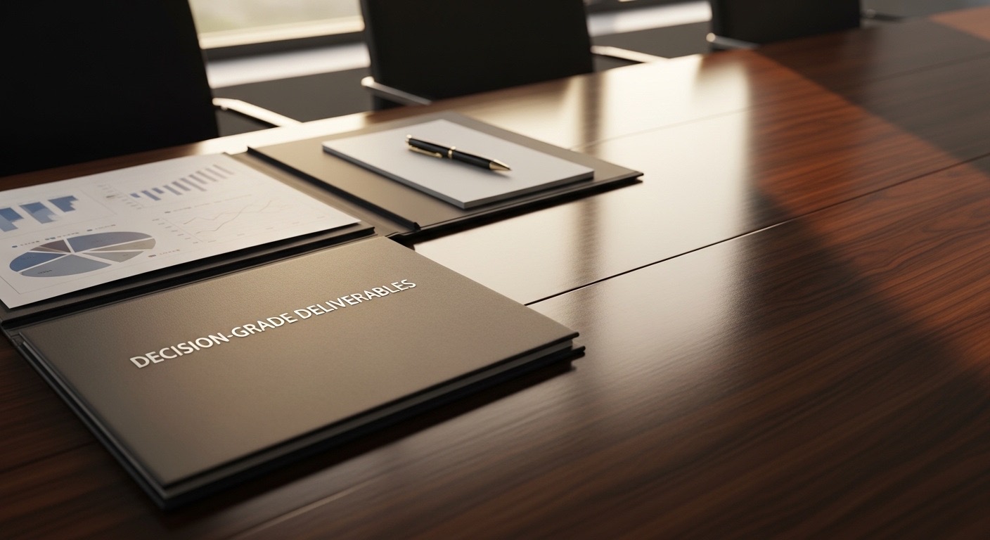 Team reviewing scientific reports and visual decision-ready deliverables.